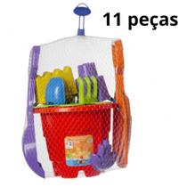 Balde de Praia Infantil com Garfos e formas Império GG O Balde de Praia dos Grandes Sonhos