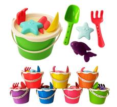 Balde De Praia Verde Infantil Kit C/ 4 Peças Para Brincar A