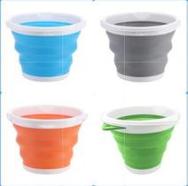 Balde de silicone 3L retrátil, leve e resistente - Novo Século Balde de silicone 3L retrátil, leve e resistente - Novo Século