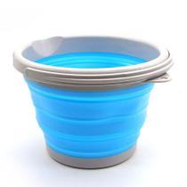 Balde De Silicone Retrátil Azul 5l Balde Dobrável