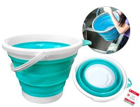 Balde Dobrável 10 Litros Retrátil Silicone Flexível