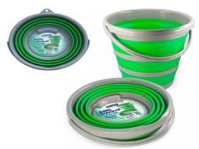Balde Dobrável 10L Retrátil Silicone e Flexível Bompack