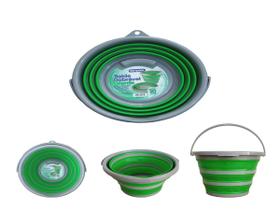 Balde Dobrável 10L Retrátil Silicone e Flexível Bompack