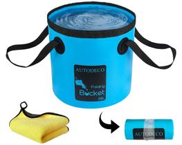 Balde dobrável AUTODECO 20L Recipiente de água dobrável azul