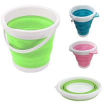 Balde dobravel cesto portátil sanfonado flash mop silicone