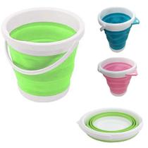 Balde Dobravel Cesto Portátil Sanfonado Flash Mop Silicone