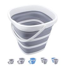 Balde dobrável Craftend 10L 2,6 galões sem BPA cinza Balde dobrável Craftend 10L 2,6 galões sem BPA cinza