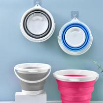 Balde Dobrável de Silicone 10 Litros Portátil, Resistente, Fácil de Guardar, Ideal para Camping, Viagens e Limpeza