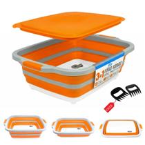 Balde Dobrável para Preparação de Churrasco Skyidea XL 16L com Tampa Balde Dobrável para Preparação de Churrasco Skyidea XL 16L com Tampa