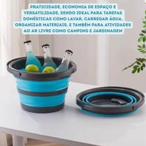 Balde Dobrável Retrátil 5L Sortido Flexível Multiuso Casa Cozinha Lavanderia Apartamento Roupa Bebida Limpeza Doméstica Organização