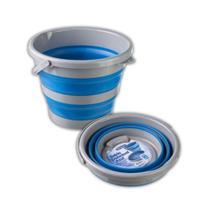 Balde Dobrável Retrátil Com Alça 10 Litros Bompack Azul