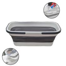 Balde Dobrável Retrátil Com Alça Para Mop Flat Silicone Multiuso