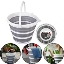 Balde Dobrável Retrátil Compacto Multiuso Silicone 10l Resistente Original Balde Dobrável Retrátil Compacto Multiuso Silicone 10l Resistente Original