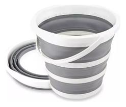 Balde Dobrável Retrátil Flexível 10l Silicone Alça Powermaid