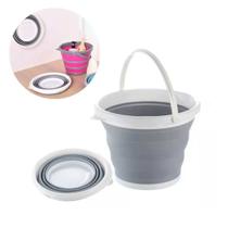 Balde Dobrável Retrátil Flexível De Silicone 10L Compacto