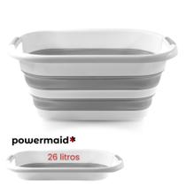 Balde Dobrável Retrátil Flexível Retangular 26L Silicone