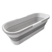 Balde Dobrável Retrátil Retangular com Rodinhas 25cm x 55cm Limpeza em Geral Ideal para Mop Rodo Esfregão Capacidade 20 Litros Material Resistente