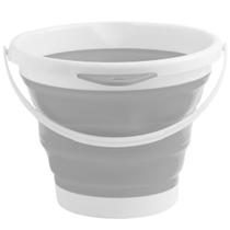 Balde Dobrável Retrátil Sanfonado Multiuso Silicone 10L - Cinza Balde Dobrável Retrátil Sanfonado Multiuso Silicone 10L - Cinza