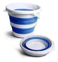 Balde Dobrável Sanfonado 10 L Azul Plástico Retrátil Desmontável Mop - NOBRE Balde Dobrável Sanfonado 10 L Azul Plástico Retrátil Desmontável Mop - NOBRE
