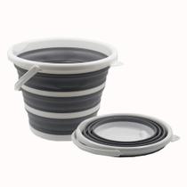 Balde Dobrável Silicone Com Alça 10L Powermaid