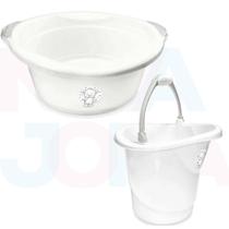 Balde e Bacia Fofura Branco Adoleta