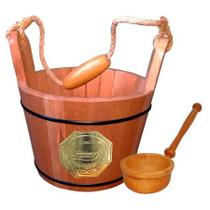 Balde E Concha De Madeira Para Sauna Seca Impercap