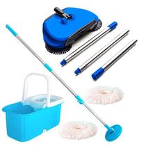 Balde Esfregão Limpeza com Rodinhas, 2 Refis e Vassoura Mágica Balde Esfregão Limpeza com Rodinhas, 2 Refis e Vassoura Mágica