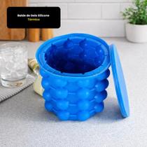 Balde Forma de Gelo Térmico Silicone Com Tampa Hermética Portátil KIT:2 BALDES GELO Balde Forma de Gelo Térmico Silicone Com Tampa Hermética Portátil KIT:2 BALDES GELO