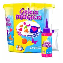 Balde Geleia Mágica Slime 4 Cores Acrilex Brinquedo Divertido e Colorido Art Kids