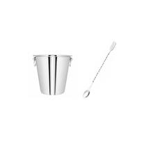 Balde Gelo 4,5L Colher Bailarina Garfo Inox Drink Bartender Balde Gelo 4,5L Colher Bailarina Garfo Inox Drink Bartender