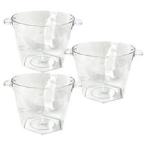Balde Gelo Acrílico Cerveja Champanhe Bebida 4250ml Kit 3pçs Balde Gelo Acrílico Cerveja Champanhe Bebida 4250ml Kit 3pçs