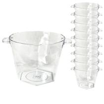 Balde Gelo Acrílico Cerveja Champanhe Bebida 4250ml Kit10pçs