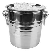 Balde Gelo Champagne Cerveja Grande Aço Inox Duas Alças 8 Litros Ke Home