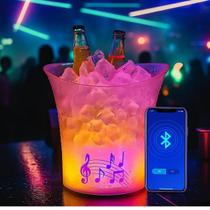 Balde Gelo Para Bebidas Champanheira C/ LED RGB Caixa de Som Balde Gelo Para Bebidas Champanheira C/ LED RGB Caixa de Som