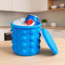 Balde Gelo Silicone Forma Cubos Térmico Drinks Cerveja Refrigerante Latas Conserva Frio Camping