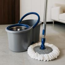 Balde Giratório Esfregão Com Alça Mop 360º Casa Escritório Limpeza Prático Eficiente Compacto