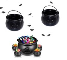 Balde Grande Caldeirão Preto Halloween Decoração- Kit 15Un