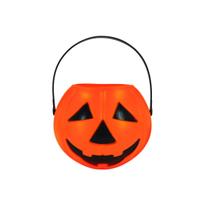 Balde Halloween Abóbora com Alça 17cm Ideal para Doces, Fantasias e Decoração Temática