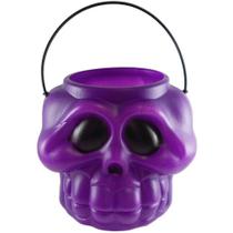 Balde Halloween Cabeça de Esqueleto Roxo Balde Halloween Cabeça de Esqueleto Roxo
