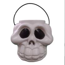 Balde Halloween Caveira Grande com Alça 16cm - Brasilflex