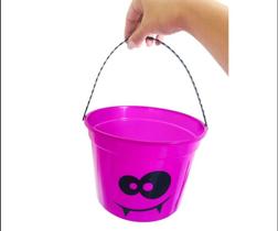 Balde Happy Halloween Roxo - Olhos e Boca - Cromus