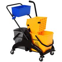 Balde HOMCOM Carrinho com Espremedor Lateral para Mopa 2x26L com Rodas Balde HOMCOM Carrinho com Espremedor Lateral para Mopa 2x26L com Rodas