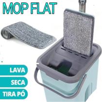 Balde Limpador Mop Flat Lava Seca Rodo Vassoura Limpeza