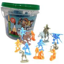 Balde Miniatura Cowboys Forte Apache 34 Peças - Gulliver 0607