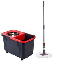 BALDE MOP 8L ESPREMEDOR COM CABO 360 Giratório Superpro Bettanin Cesto Inox Com Rodinhas + Reservatório Pump + Refil