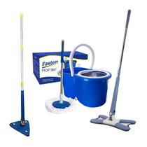 Balde Mop Esfregao Giratório 360 8L Inox com kit Mop Esfregão Giratório e Triangular Balde Mop Esfregao Giratório 360 8L Inox com kit Mop Esfregão Giratório e Triangular