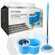 Balde Mop Esfregao Giratório Fit 14 Litros Inox Flash Limpeza Rodo Mágico Centrifugador