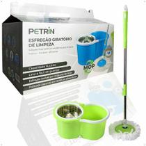 Balde Mop Esfregao Giratório Fit 14 Litros Inox Flash Limpeza Rodo Mágico Centrifugador