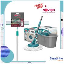 Balde Mop Giratório 360º Fit + Limpa Vidros 2 Em 1 Noviça