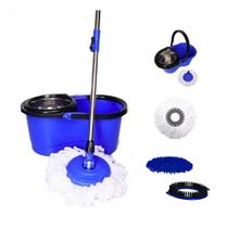 Balde Mop Giratório Esfregão C/ Alça Cesto Inox Limpeza